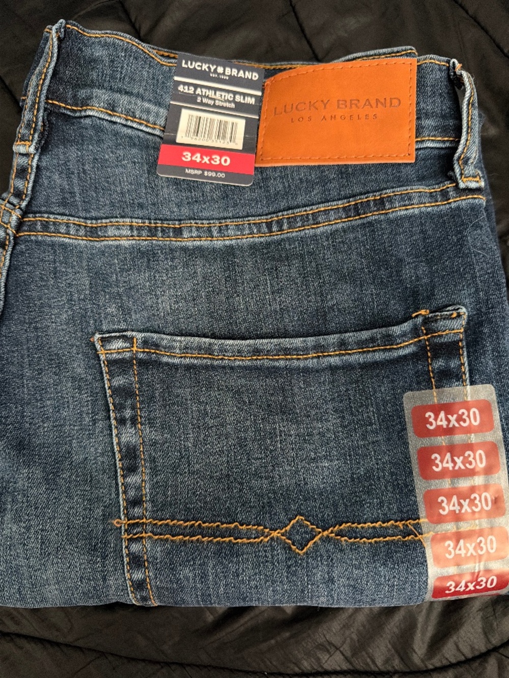 Lucky Brand 412 Athletic Slim Jeans Men’s 34x30 NEW Stretch Denim